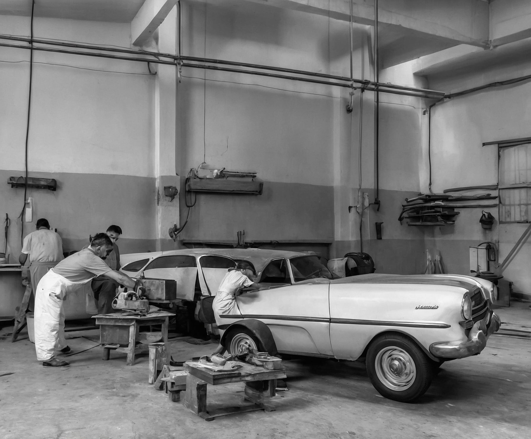 Restauración de carrocería de coche clásico vintage